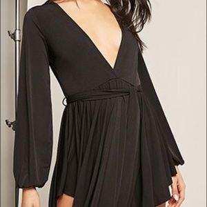 Belted flounce dress